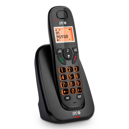 Teléfono inalámbrico Dect Spc 7331N KAIRO, con manos libres, negro